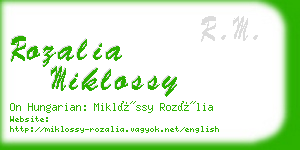 rozalia miklossy business card